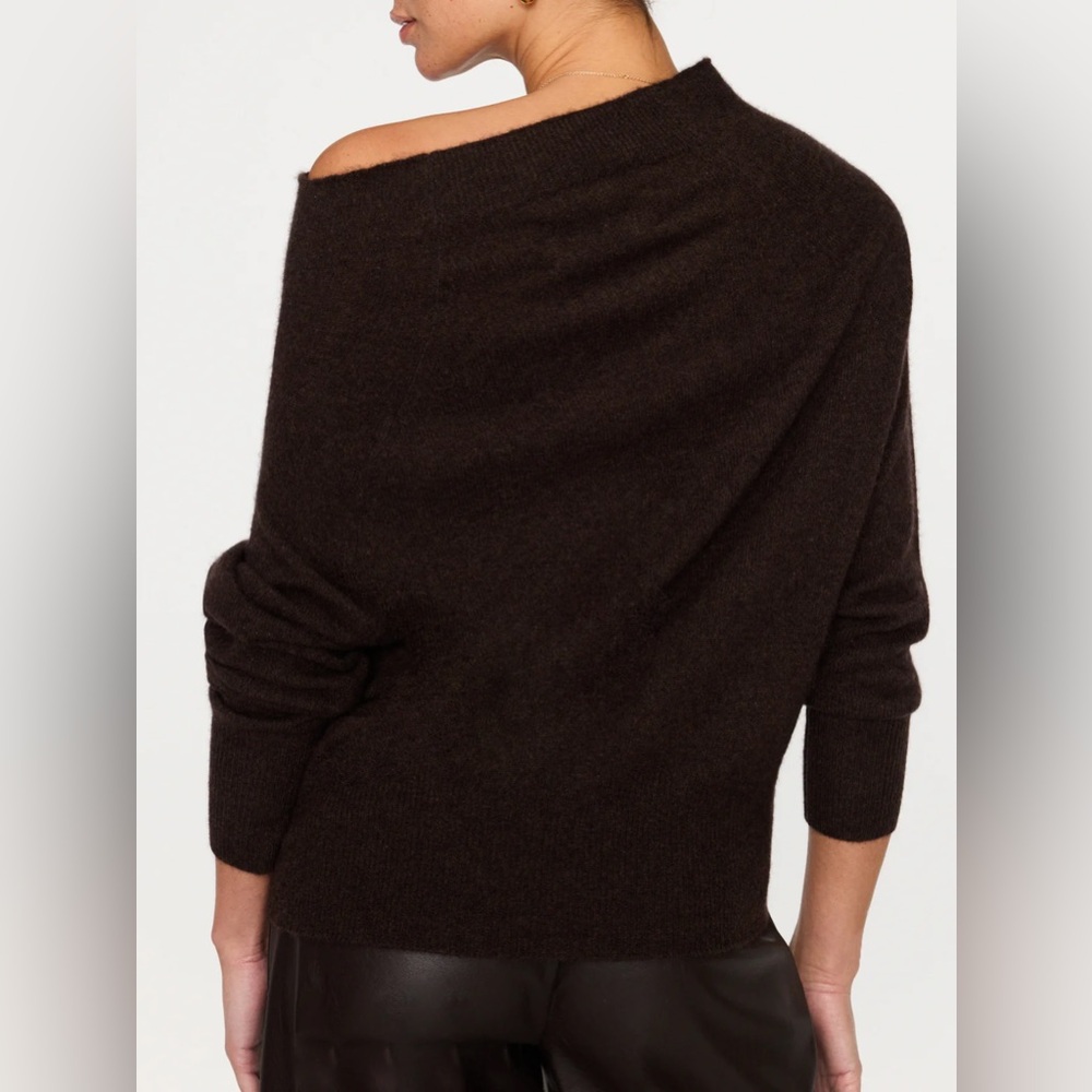 Brochu Walker The Lori Cashmere Off Shoulder Sweater Carob Melange - Picture 2 of 12